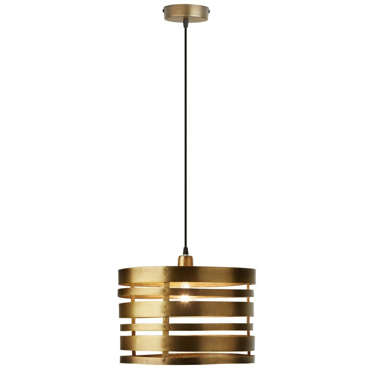 Ciel River of Goods Gold Metal 14-Inch Pendant Light with Adjustable Hanging Cord - 14" x 14" x 11.5/76.5"