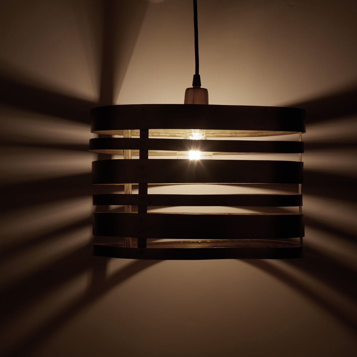 Ciel River of Goods Gold Metal 14-Inch Pendant Light with Adjustable Hanging Cord - 14" x 14" x 11.5/76.5"