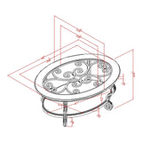 Cienna Traditional Brown Cherry 48-inch Glass Top 1-Shelf Coffee Table with Scrolled Metalwork