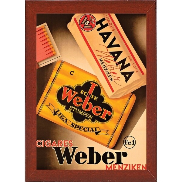 Cigares Weber-VINAPP121000 Print 13.25"x9.25" by Vintage Apple Collection