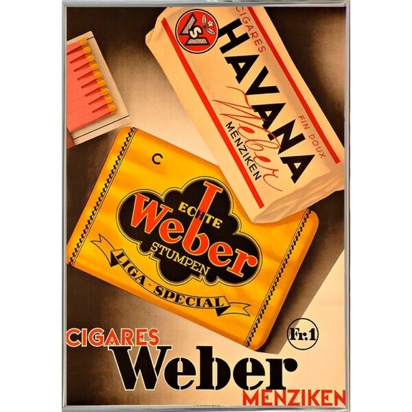 Cigares Weber-VINAPP121000 Print 13.25"x9.25" by Vintage Apple Collection