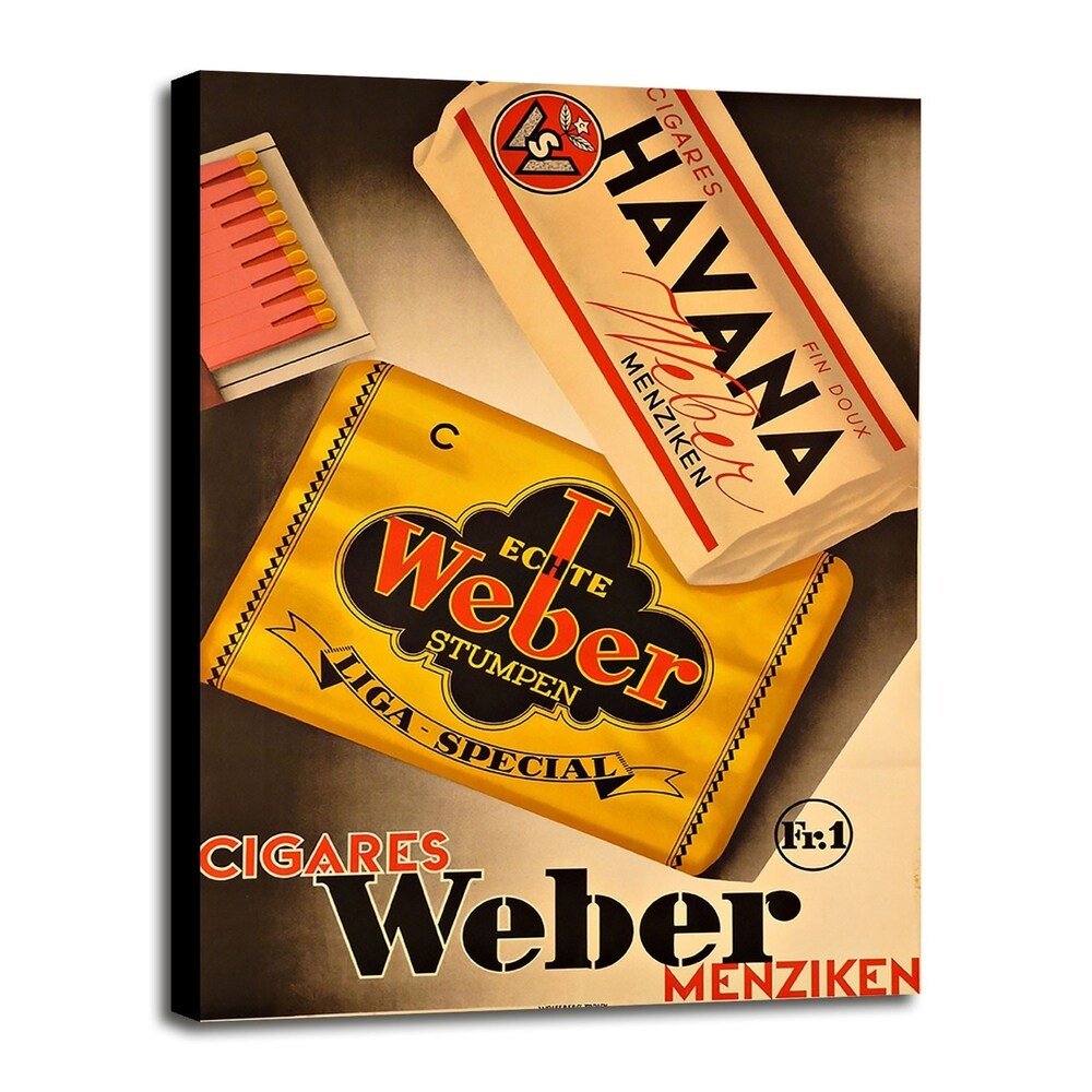 Cigares Weber-VINAPP121000 Print 13.25"x9.25" by Vintage Apple Collection