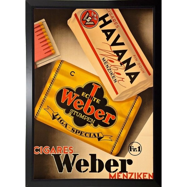 Cigares Weber-VINAPP121000 Print 13.25"x9.25" by Vintage Apple Collection