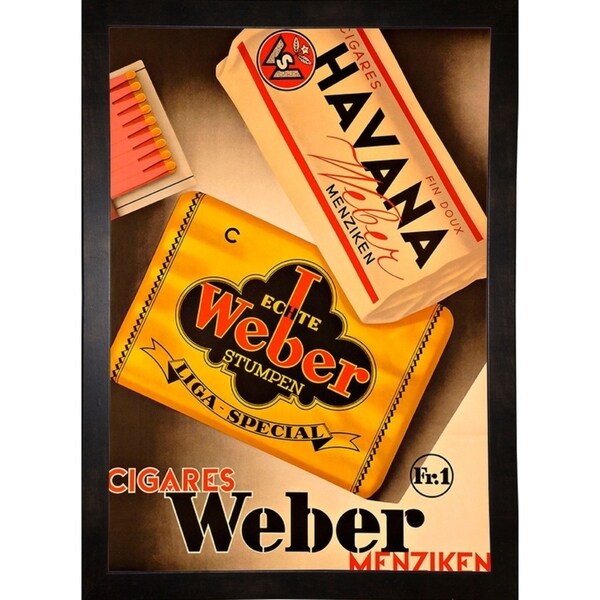 Cigares Weber-VINAPP121000 Print 13.25"x9.25" by Vintage Apple Collection