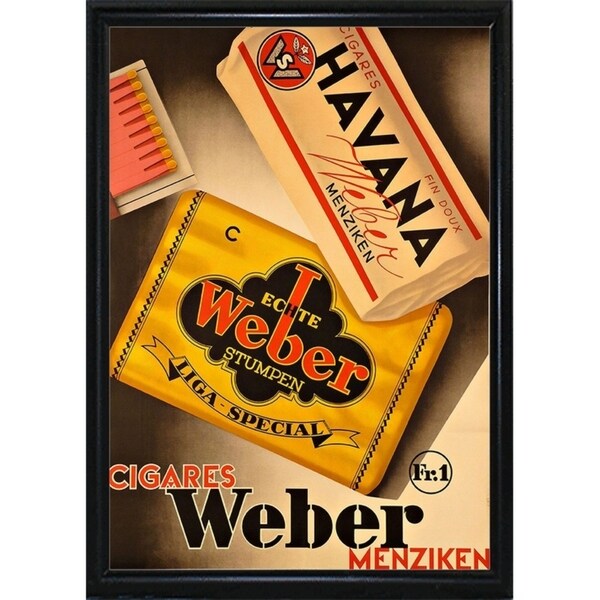 Cigares Weber-VINAPP121000 Print 13.25"x9.25" by Vintage Apple Collection