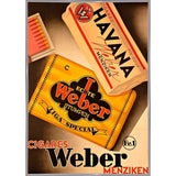 Cigares Weber-VINAPP121000 Print 13.25"x9.25" by Vintage Apple Collection