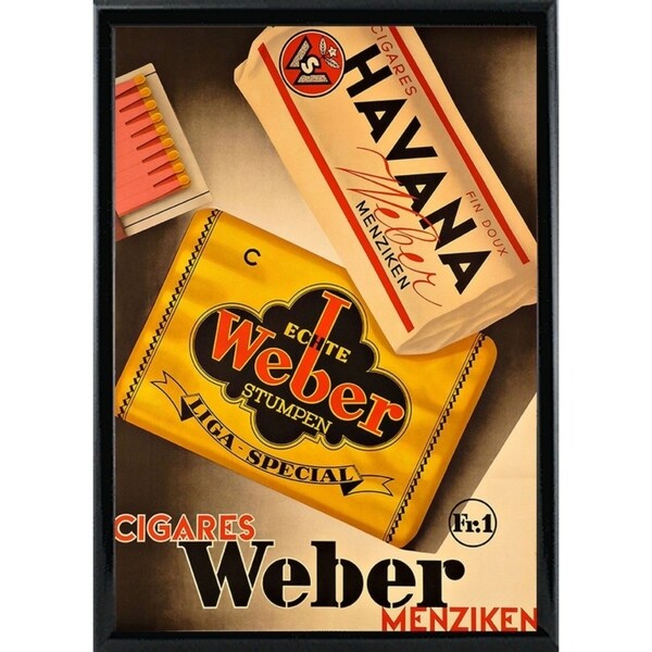 Cigares Weber-VINAPP121000 Print 13.25"x9.25" by Vintage Apple Collection