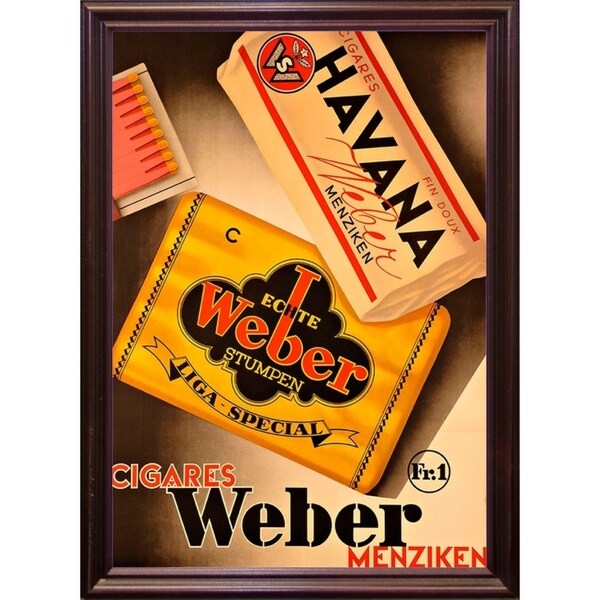 Cigares Weber-VINAPP121000 Print 13.25"x9.25" by Vintage Apple Collection