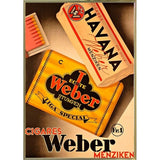 Cigares Weber-VINAPP121000 Print 13.25"x9.25" by Vintage Apple Collection