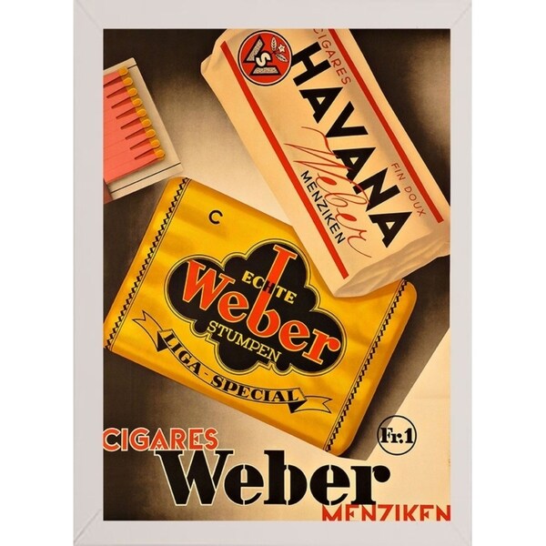 Cigares Weber-VINAPP121000 Print 13.25"x9.25" by Vintage Apple Collection