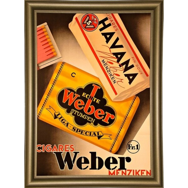Cigares Weber-VINAPP121000 Print 13.25"x9.25" by Vintage Apple Collection