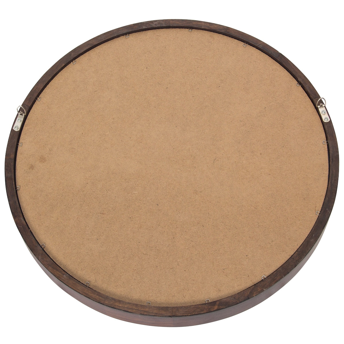 Circle Mirror with Wood Frame - Brown
