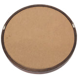 Circle Mirror with Wood Frame - Brown