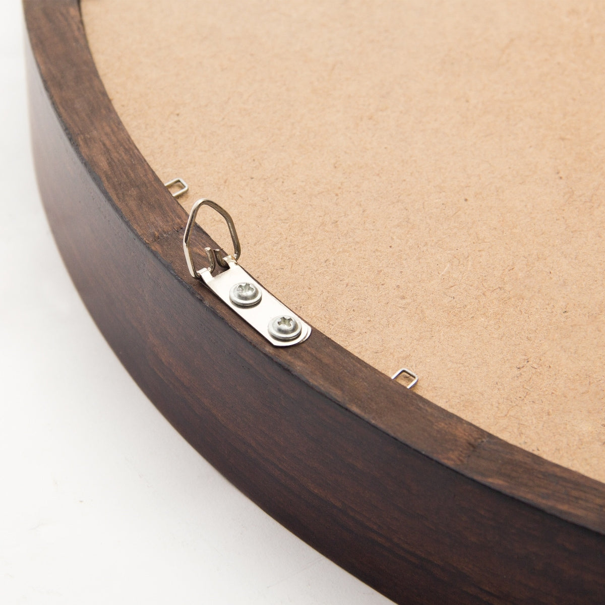 Circle Mirror with Wood Frame - Brown