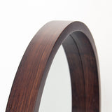 Circle Mirror with Wood Frame - Brown