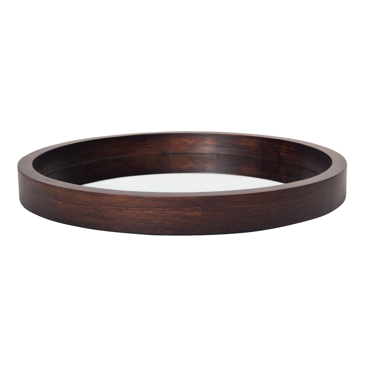 Circle Mirror with Wood Frame - Brown
