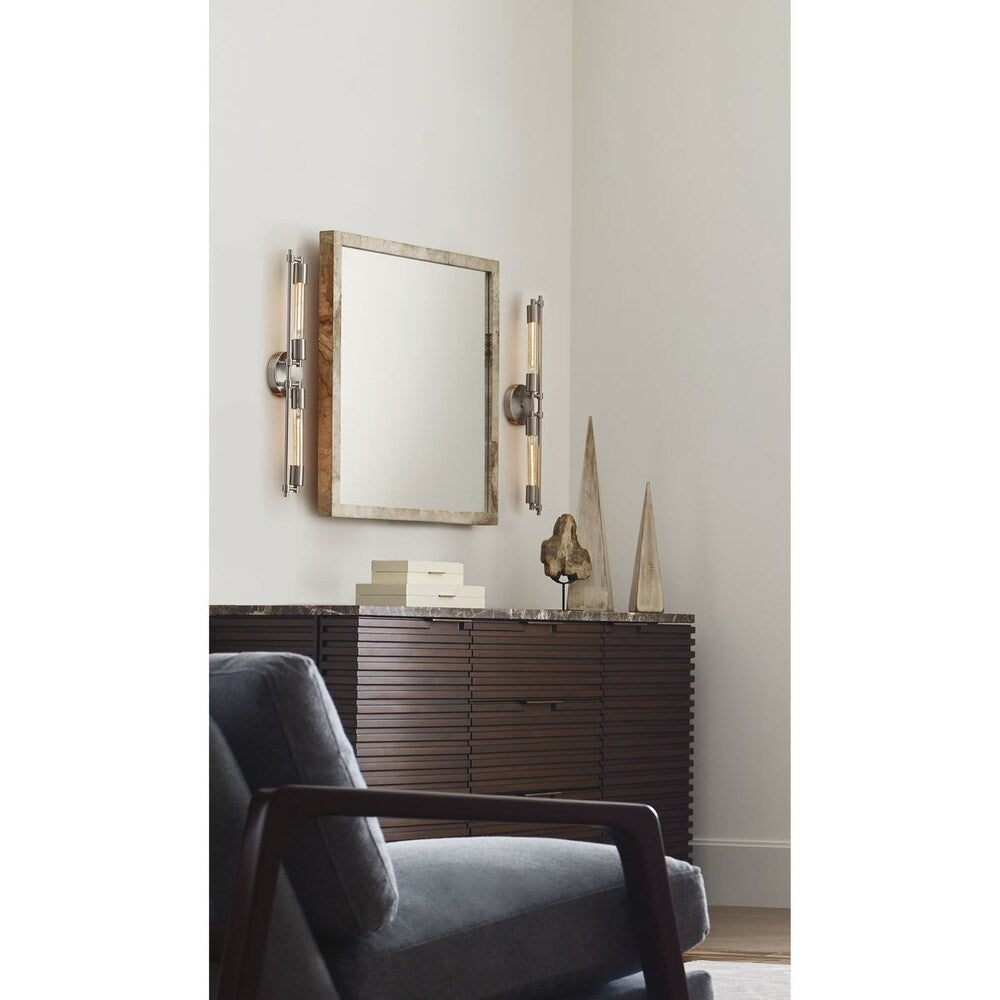 Circuit Collection 2-Light Brushed Nickel Urban Industrial Bath Vanity Light