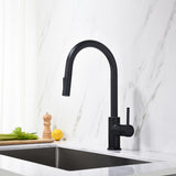 Circular Single Handle Pull Down Kitchen Faucet