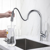 Circular Single Handle Pull Down Kitchen Faucet