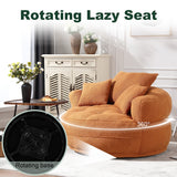 Circular wide living room fabric sofa, balcony swivel sofa chair
