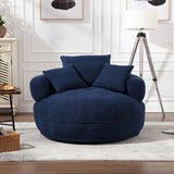 Circular wide living room fabric sofa, balcony swivel sofa chair