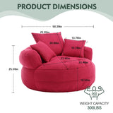 Circular wide living room fabric sofa, balcony swivel sofa chair