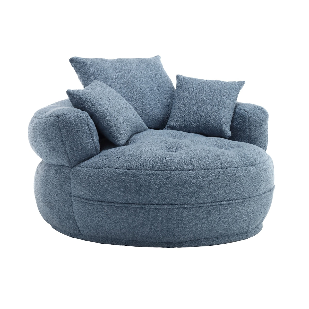 Circular wide living room fabric sofa, balcony swivel sofa chair