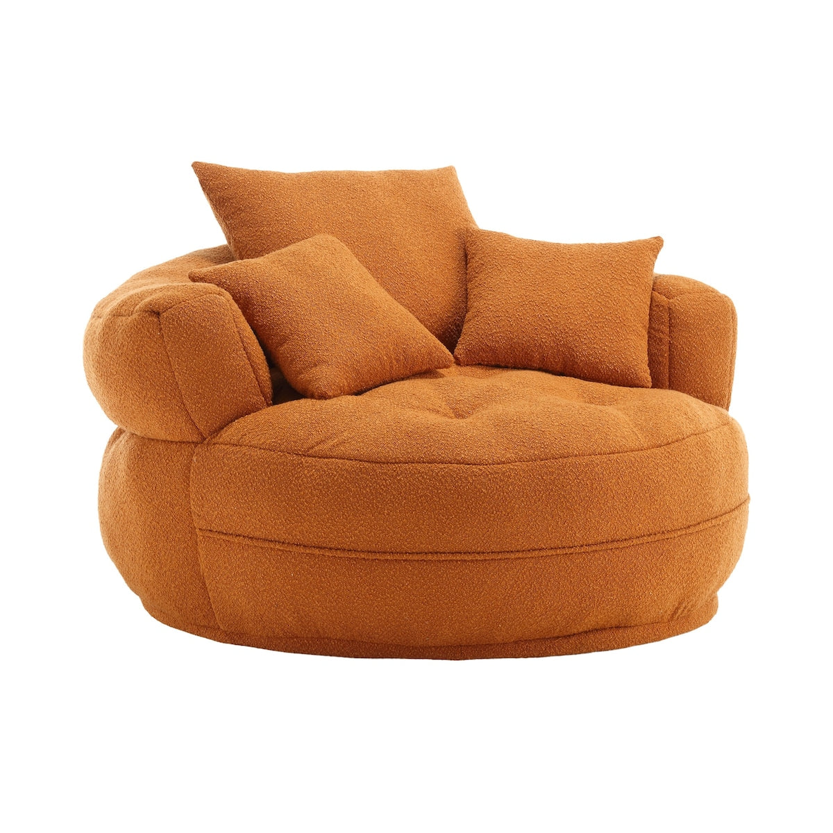 Circular wide living room fabric sofa, balcony swivel sofa chair