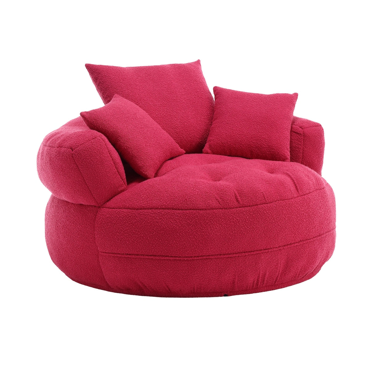 Circular wide living room fabric sofa, balcony swivel sofa chair