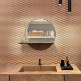 Cirkel 11.46 in. x 12.4 in. Matte Gold Porcelain Mosaic Wall and Floor Tile (9.87 sq. ft./case) (10-pack)