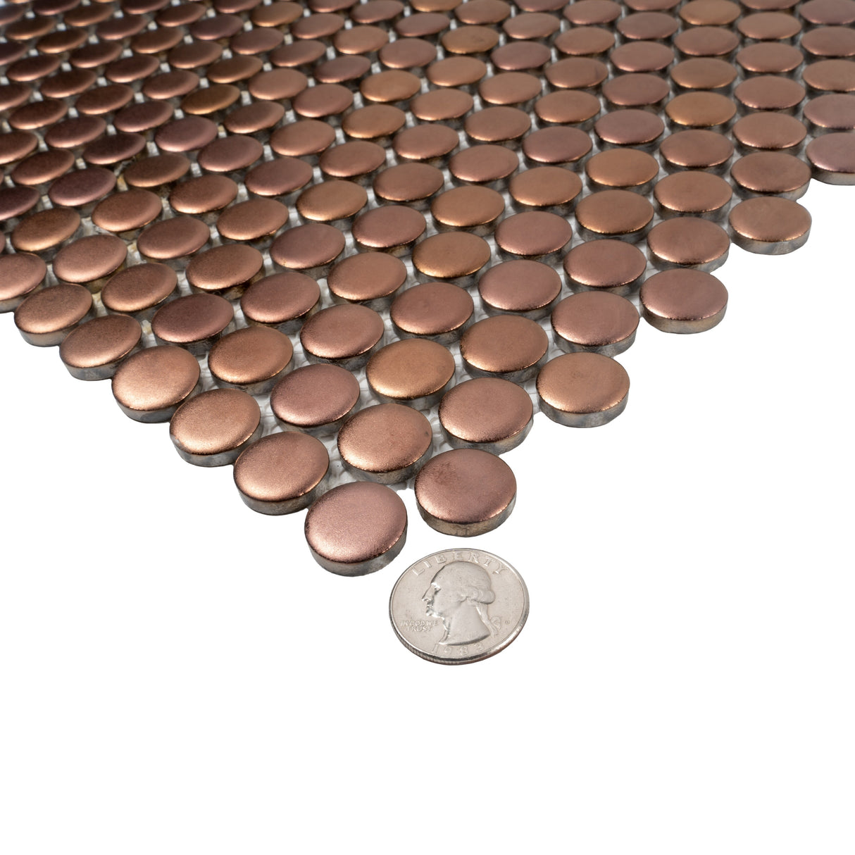 Cirkel 11.46 in. x 12.4 in. Matte Gold Porcelain Mosaic Wall and Floor Tile (9.87 sq. ft./case) (10-pack)