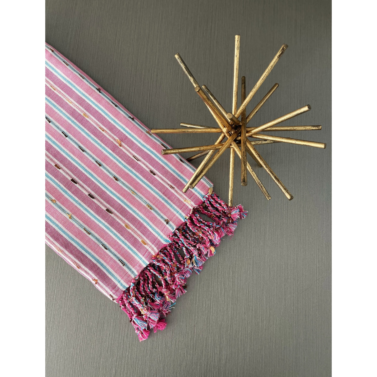Citizens of the Beach Pink Blue Bohemian Turkish Beach Bath Towel - Sand Resistant Quick Drying Absorbent Boho Gypsy Towels