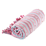 Citizens of the Beach Pink Blue Bohemian Turkish Beach Bath Towel - Sand Resistant Quick Drying Absorbent Boho Gypsy Towels