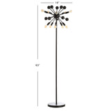Clara 10-Light 63" Modern Sputnik Metal LED Floor Lamp, Black by JONATHAN Y - 63" H x 19" W x 19" D