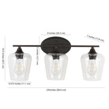 Clara Iron/Seeded Glass Cottage Rustic LED Vanity Light, by JONATHAN Y