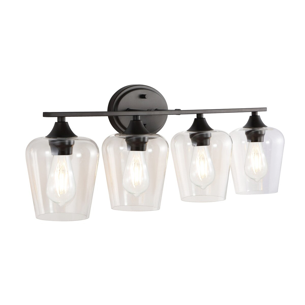 Clara Iron/Seeded Glass Cottage Rustic LED Vanity Light, by JONATHAN Y