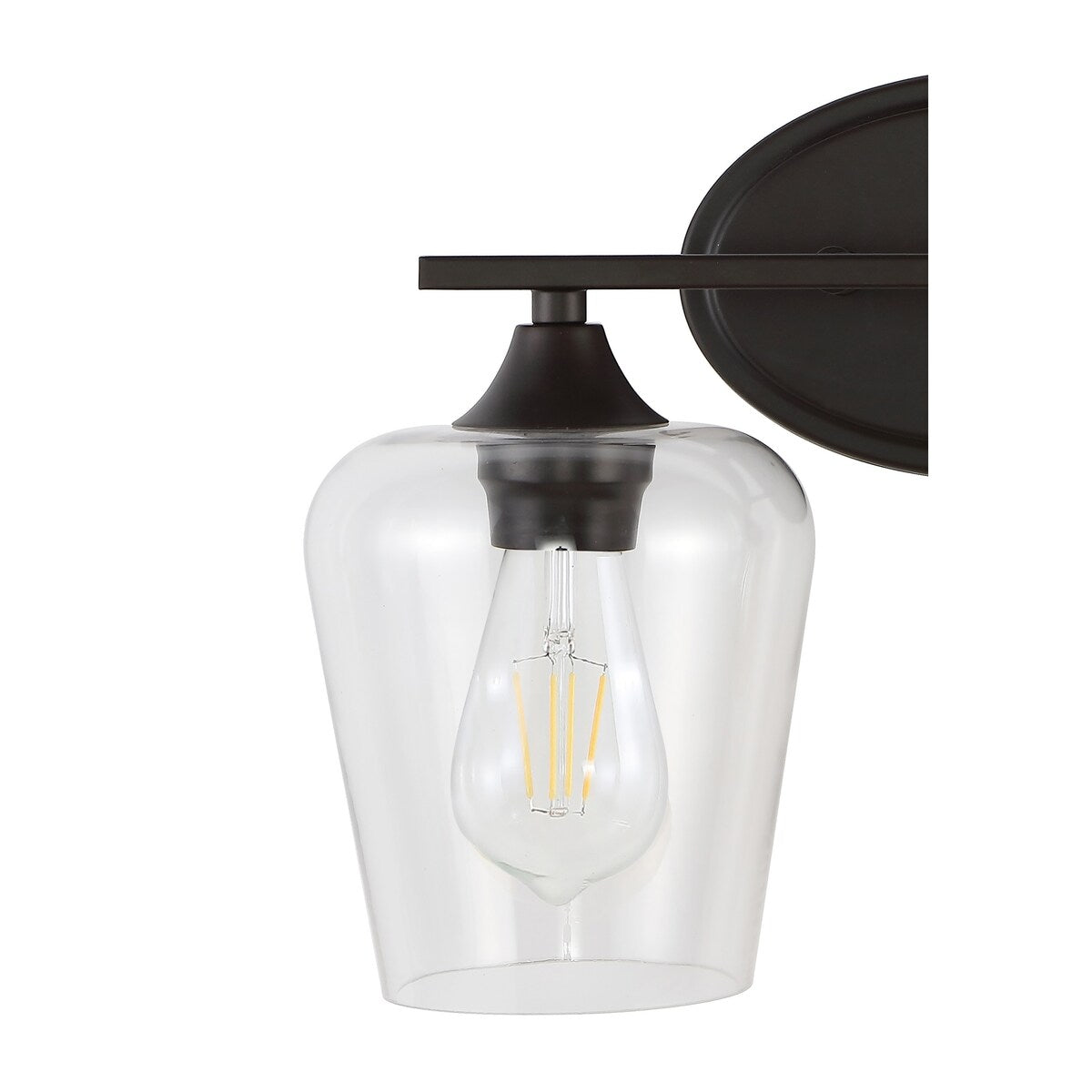 Clara Iron/Seeded Glass Cottage Rustic LED Vanity Light, by JONATHAN Y