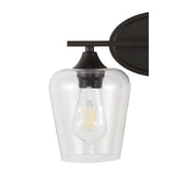 Clara Iron/Seeded Glass Cottage Rustic LED Vanity Light, by JONATHAN Y