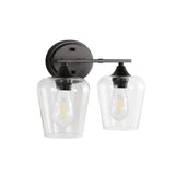 Clara Iron/Seeded Glass Cottage Rustic LED Vanity Light, by JONATHAN Y