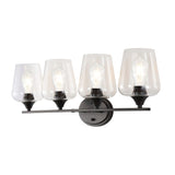 Clara Iron/Seeded Glass Cottage Rustic LED Vanity Light, by JONATHAN Y