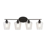 Clara Iron/Seeded Glass Cottage Rustic LED Vanity Light, by JONATHAN Y