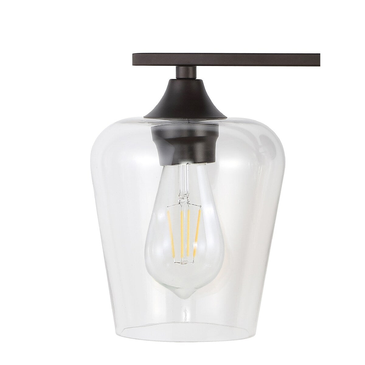 Clara Iron/Seeded Glass Cottage Rustic LED Vanity Light, by JONATHAN Y