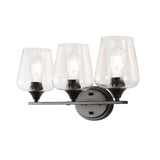 Clara Iron/Seeded Glass Cottage Rustic LED Vanity Light, by JONATHAN Y