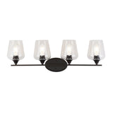 Clara Iron/Seeded Glass Cottage Rustic LED Vanity Light, by JONATHAN Y