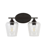 Clara Iron/Seeded Glass Cottage Rustic LED Vanity Light, by JONATHAN Y