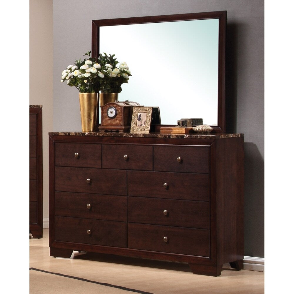 Clara Cappuccino 4-piece Panel Bedroom Set with 2 Nightstands