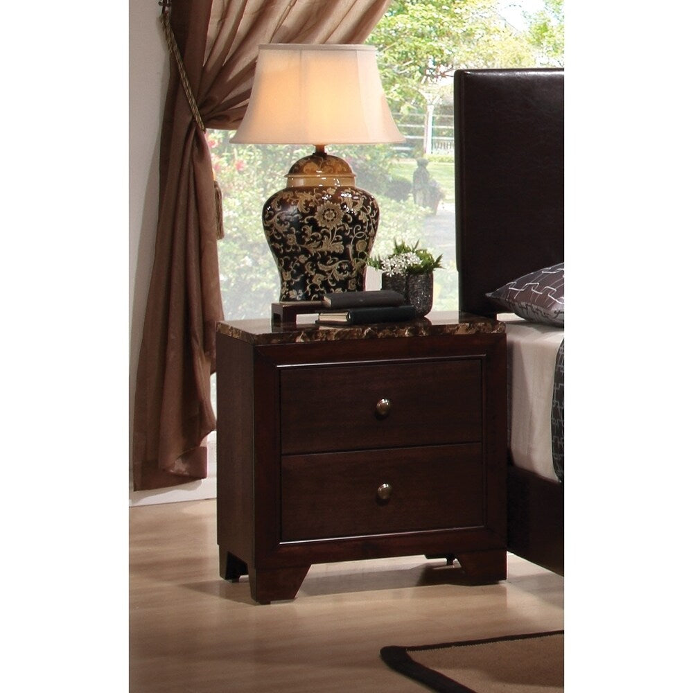 Clara Cappuccino 4-piece Panel Bedroom Set with 2 Nightstands