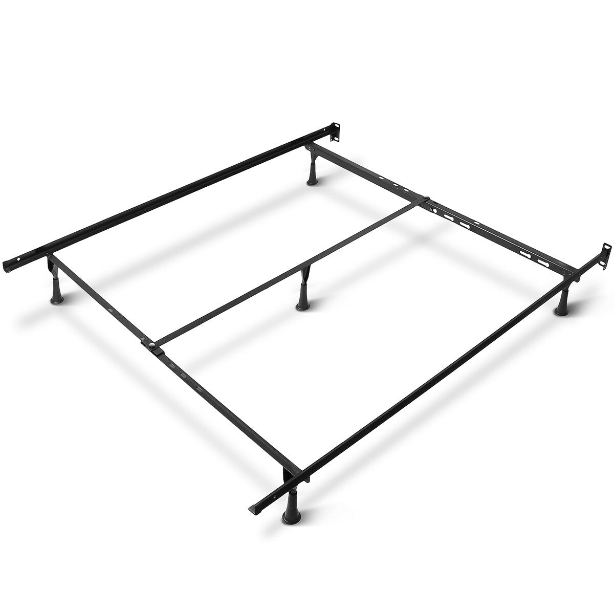 Clara Clark Expandable 5-Leg Support Metal Bed Frame - Queen, Full, Twin