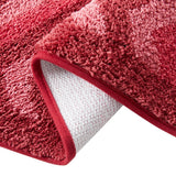 Clara Clark Non Slip Shaggy Bath Rug Set - Chevron Design Ultra Soft Bathroom Mat