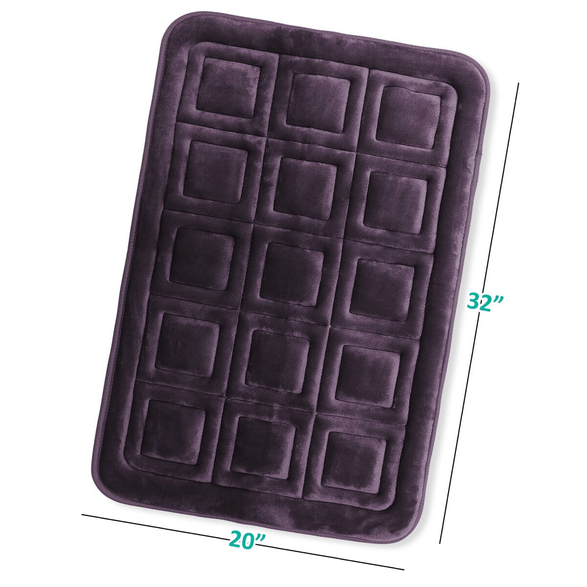 Clara Clark Ultra Soft Non Slip and Absorbent Bath Rug - Waffled Velvet Memory Foam Bath Mat